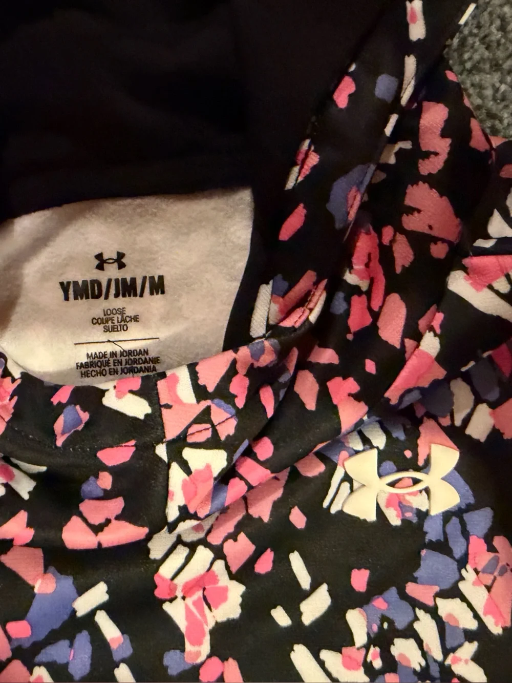 Under Armour Girls Hoodie with Pink & Purple Confetti Print